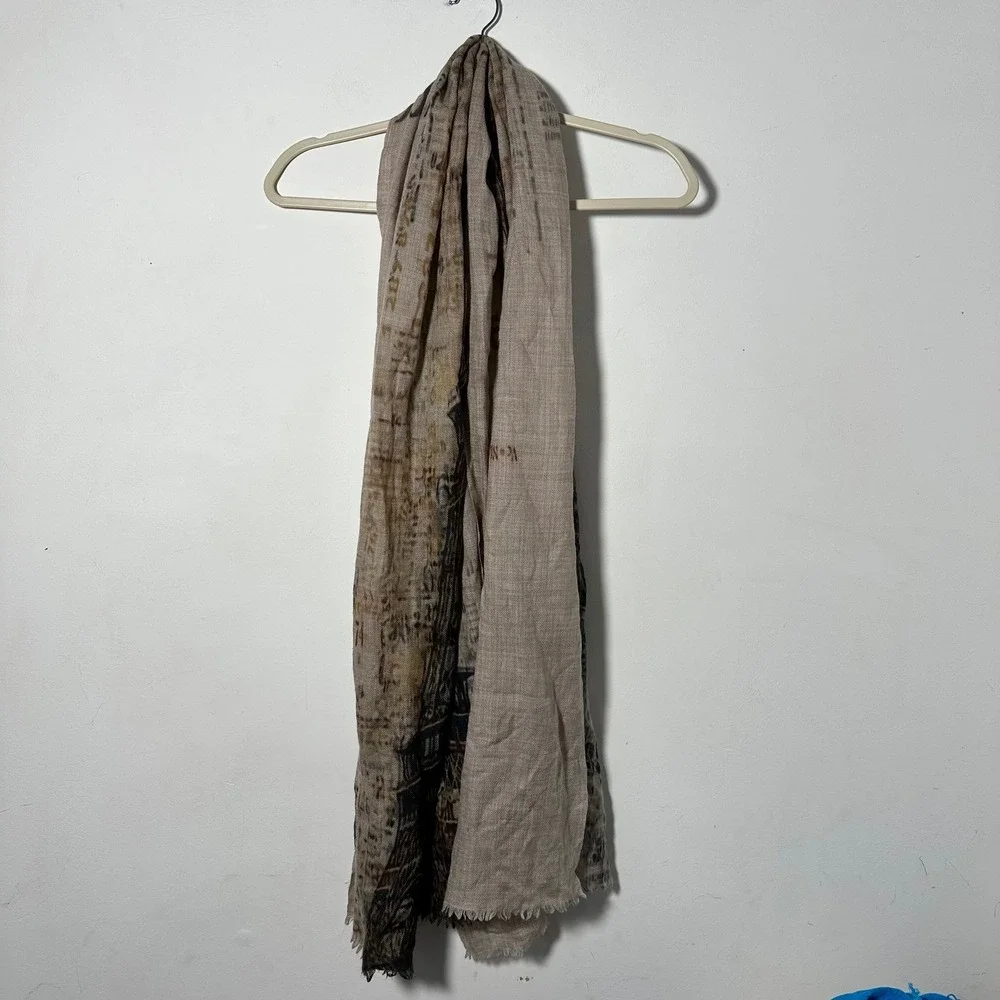 Feel Cashmere Eiffel Tower Paris Scarf‎ Lightweight Sheer Wrap 74x26